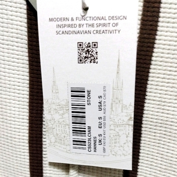 Larsson & Co. Stylish Cream and Brown Striped Men's Shirt - Size Small - Picture 6 of 6